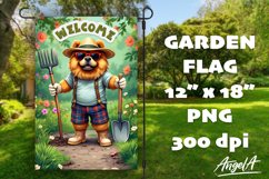 Dog Garden flag sublimation, welcome flag, Chow chow PNG Product Image 1