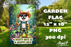 Dog Garden flag sublimation, cute Akita, garden quote Product Image 1