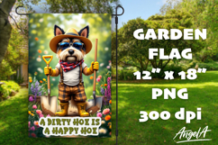 Dog Garden flag sublimation, cute dog, garden quote Product Image 1