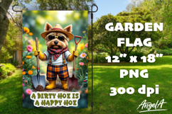 Dog Garden flag sublimation, cute Yorkshire terrier, quote Product Image 1