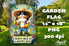 Dog Garden flag sublimation, cute Japanese chin , quote PNG Product Image 1