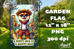 Dog Garden flag sublimation, cute Shiba Inu, quote PNG Product Image 1
