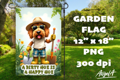 Dog Garden flag sublimation, cute Airedale, funny quote PNG Product Image 1