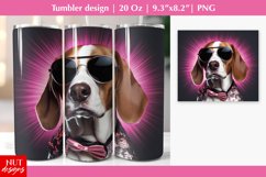 Beagle in sunglasses Dog sublimation Dog tumbler wrap Product Image 1
