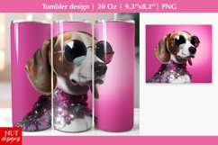 Beagle in glasses tumbler 20oz Dog sublimation Dog tumbler Product Image 1