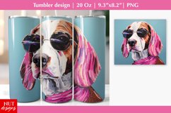 Beagle in sunglasses Dog sublimation Dog tumbler 20oz Product Image 1