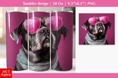 Cane Corso Dog sublimation Dog tumbler 20oz Dog in glasses Product Image 1