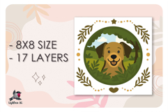 Cute Dog Animal Colored Shadow box SVG Papercut template Product Image 2