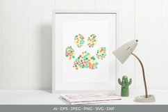 Dog Paw with Colorful Dots SVG Product Image 1