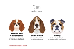 Zodiac signs and dog breeds clipart Horoscope signs PNG Product Image 6