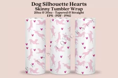 dog silhouette hearts dog mama dog lover dog mom skinny tumbler sublimation design for 20oz and 30oz skinny tumbler sublimation wrap