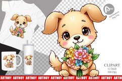 Dog Spring Bouquet Clipart Product Image 1