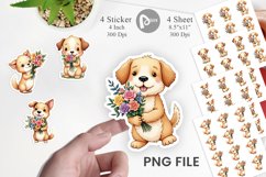 Dog Spring Bouquet Sticker Product Image 1
