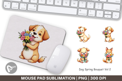 Mouse Pad Dog Spring Bouquet Product Image 1