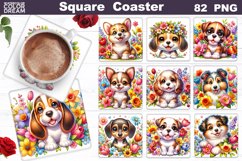 Animals Square Coaster Bundle | Animals Flowers Coaster Product Image 6