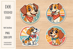 Vintage Dogs Stickers | Dog Watercolor PNG | Print&amp;Cut Product Image 1