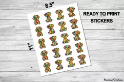 Dog Stickers | Kids Design Printable PNG | Puppy Clipart Product Image 2