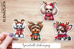 Cute dog Stickers | Christmas dogs with horns Product Image 1