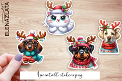 Cute dog Stickers | Christmas dogs with horns Product Image 1