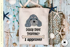tote bag design with grey poodle