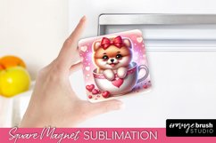 Dog Sublimation Magnet - Valentines Day Fridge Magnet PNG