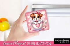 Dog Sublimation Magnet - Valentines Day Fridge Magnet PNG