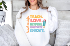 Teacher PNG, Teacher Sublimation PNG, Faux Yarn Teacher PNG Product Image 5