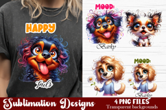 Cute Sarcastic dog sublimation clipart. T-shirt Product Image 1