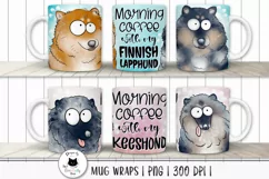 dog mug designs with funny watercolor dog illustrations