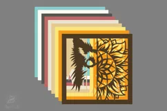 Dog Sunflower 3D Layered Papercut SVG I Sunflower papercut Product Image 3