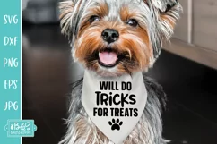 Will Do Tricks For Treats Dog SVG for a Dog Bandana or Shirt Product Image 1