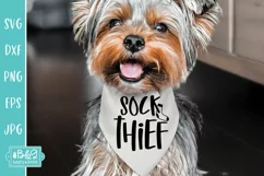 Sock Thief Funny Dog SVG for a Bandana or Dog Shirt Product Image 4