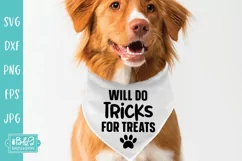 Will Do Tricks For Treats Dog SVG for a Dog Bandana or Shirt Product Image 4