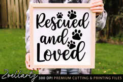 Dog SVG Rescued and Loved SVG Cut File Dog Cat SVG Cut File Product Image 1