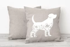 floral dog svg cut file
