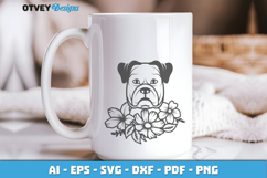 Dog SVG with Flowers | Dog Laser Engraving Cut Files Product Image 3