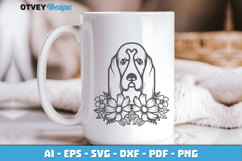 Dog SVG with Flowers | Dog Laser Engraving Cut Files Product Image 2