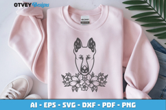 Dog SVG with Flowers | Dog Laser Engraving Cut Files Product Image 2