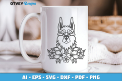 Dog SVG with Flowers | Dog Laser Engraving Cut Files Product Image 1