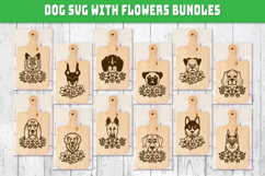 Dog SVG with Flowers | Dog Laser Engraving Cut Files BUNDLES Product Image 1