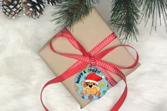 Ornament Sublimation | Merry & Bright Cute Dog Illustration Product Image 2