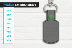 Dog Tag Shaped Blank Key Fob - ITH Embroidery Product Image 1