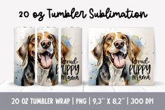 Dog Mom 20 oz Tumbler Wrap Sublimation Design Beagle Product Image 1