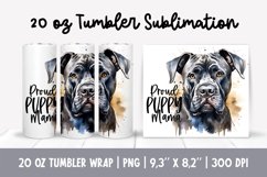 Dog Mom 20 oz Tumbler Wrap Sublimation Design Cane Corse Product Image 1