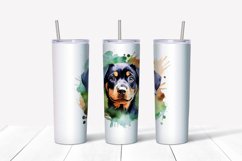 Watercolor Rottweiler Dog Tumbler Wrap, 20 oz Skinny Tumbler Product Image 2