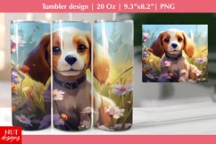 Beagle dog tumbler wrap, Flowers tumbler, Floral dog breed Product Image 1