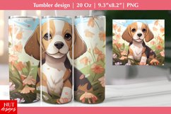 Beagle dog tumbler wrap, Flowers tumbler, Floral dog breed Product Image 1