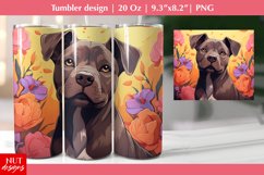 Cane Corso dog tumbler wrap, Flowers tumbler Floral dog face Product Image 1