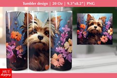 Cute dog tumbler wrap, Flowers tumbler, Floral dog breed Product Image 1