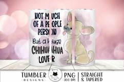 chihuahua tumbler wrap shown on a pink bokeh background